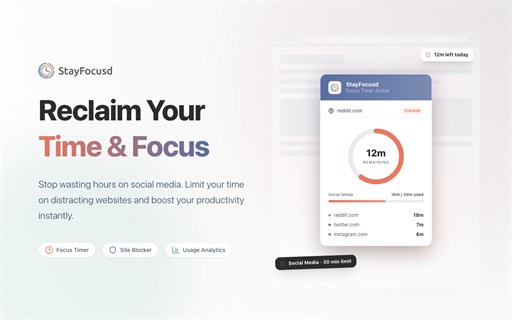 StayFocusd – Website Blocker &...数据、下载与安全检查 | Chrome-Stats