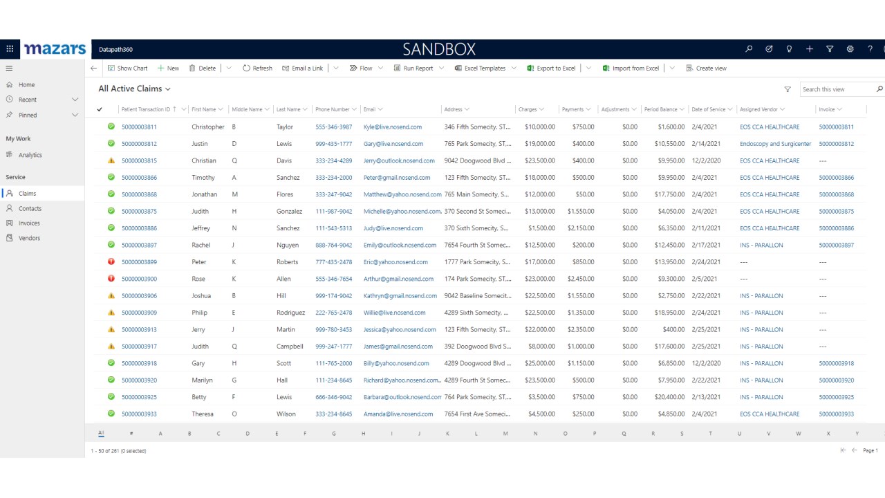 Snapshot 1 of DataPath360 for Healthcare