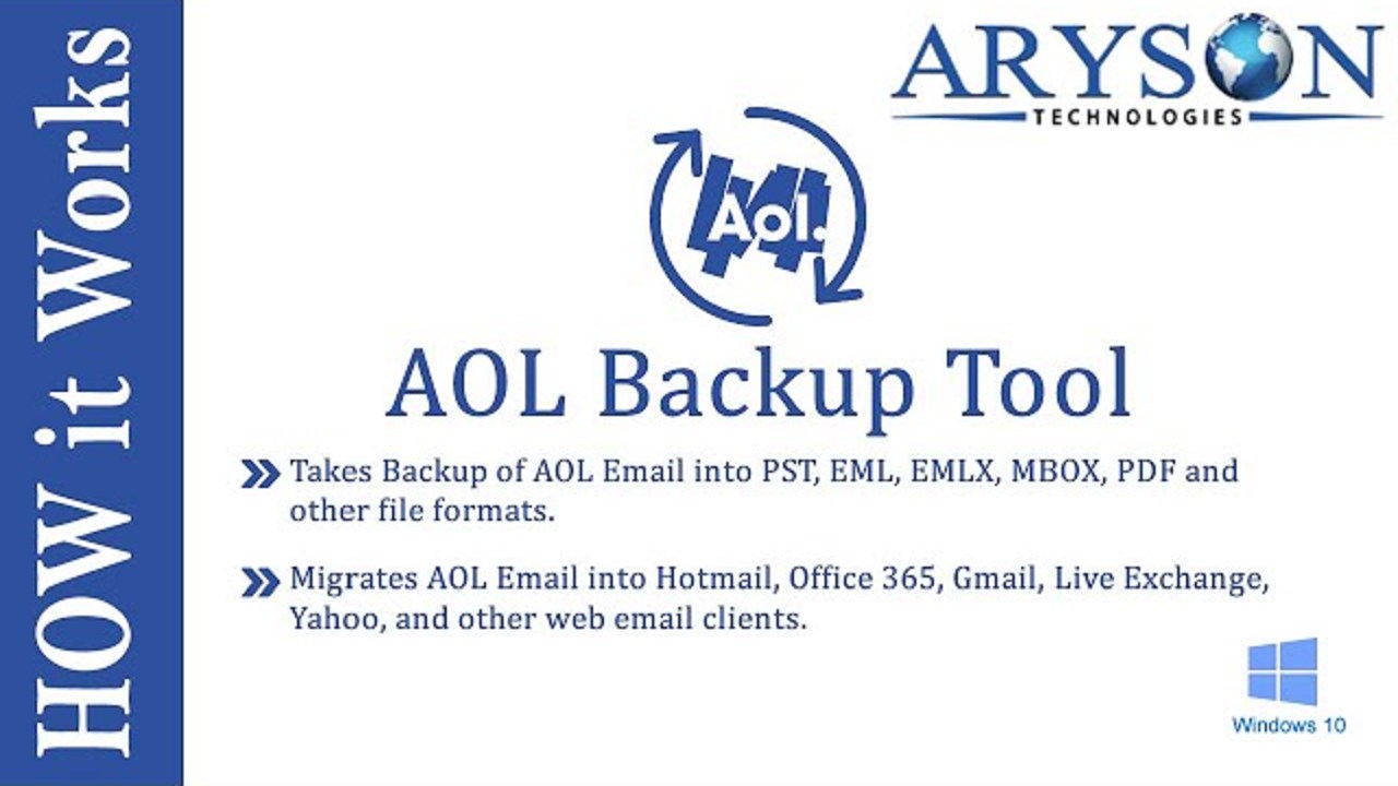 Snapshot 1 of Aryson AOL Mail Backup Software