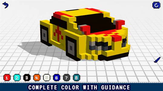 Cars 3D Color by Number - Voxel Coloring Book screenshot 2