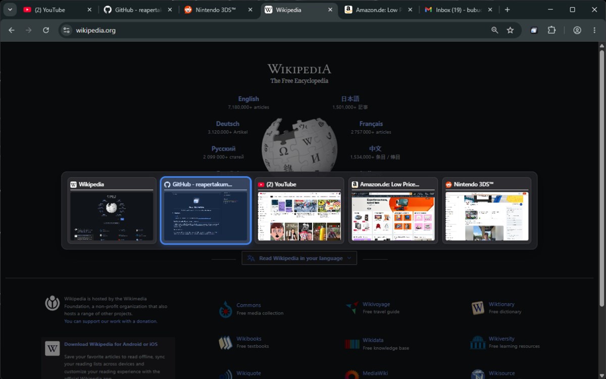 Visual Tab Switcher