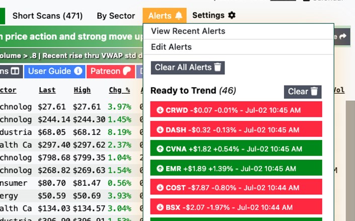 ZenBot Stock Scanner screenshot