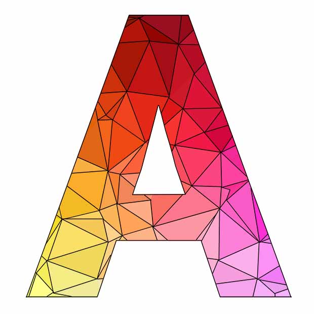 Alphabets Poly Art - Color By Number