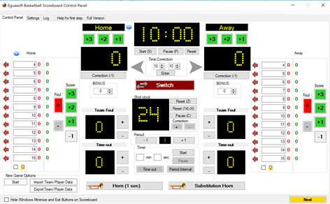 Eguasoft Basketball Scoreboard Screenshots 1