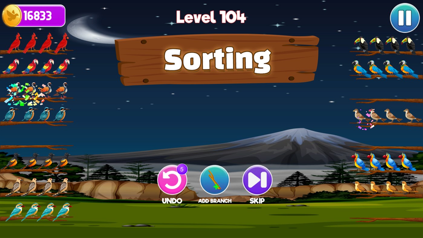 #3. Bird Sort Color Puzzle Game (Windows) Przez: Margala Games