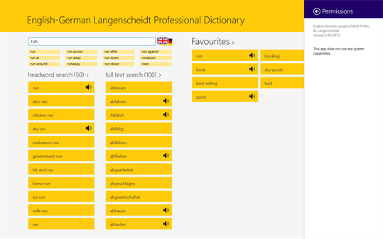 English-German Langenscheidt Professional Dictionary screenshot 3