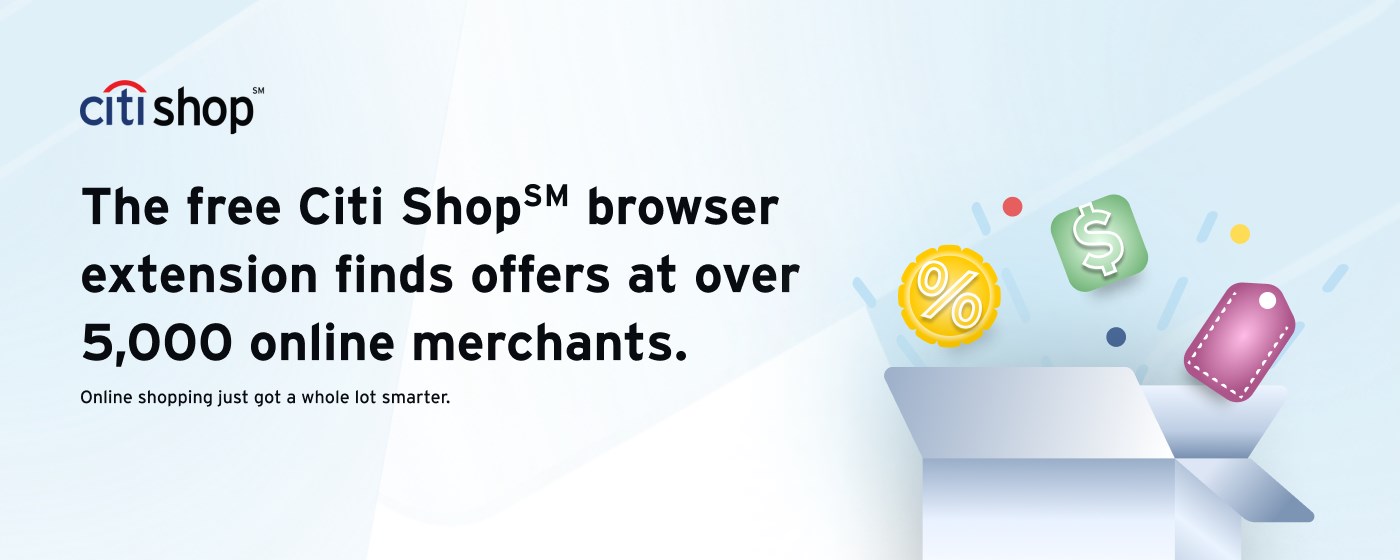 Citi Shop℠: Smarter Online Shopping marquee promo image
