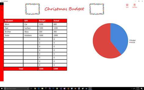 Christmas Budget Screenshots 1