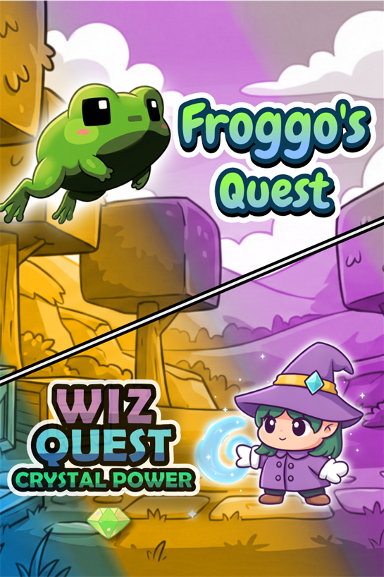 Boxaufnahme von Froggo's Quest + Wiz Quest: Crystal Power (Bundle)