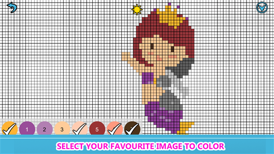 Mermaid Color By Number: Pixel Art, Sandbox Coloring Book screenshot 3