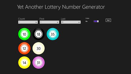 Yet Another Lottery Number Generator screenshot 3