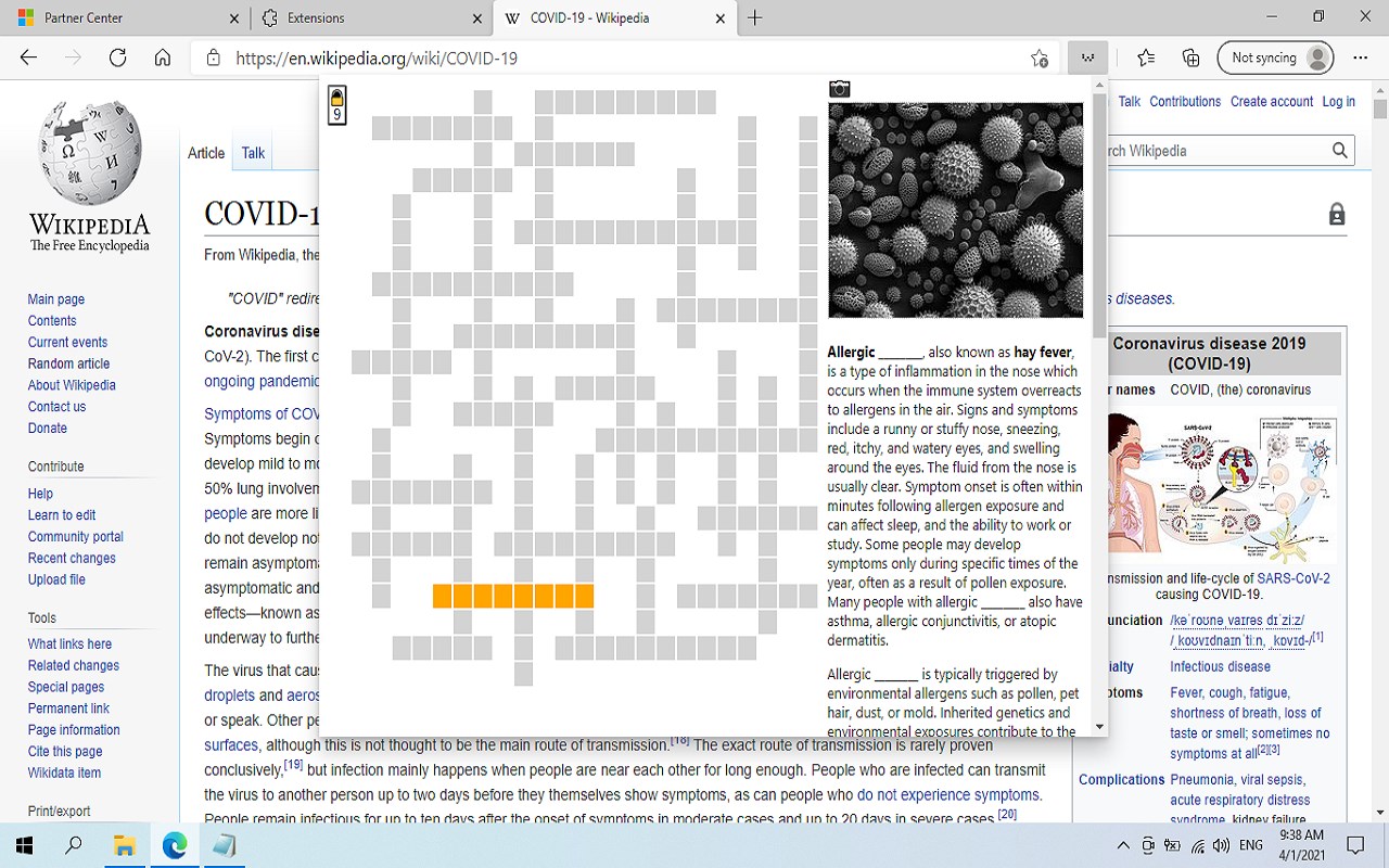 WikiCros | Wikipedia Crossword