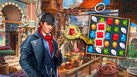 Sherlock : Objets cachés et jeux de match 3