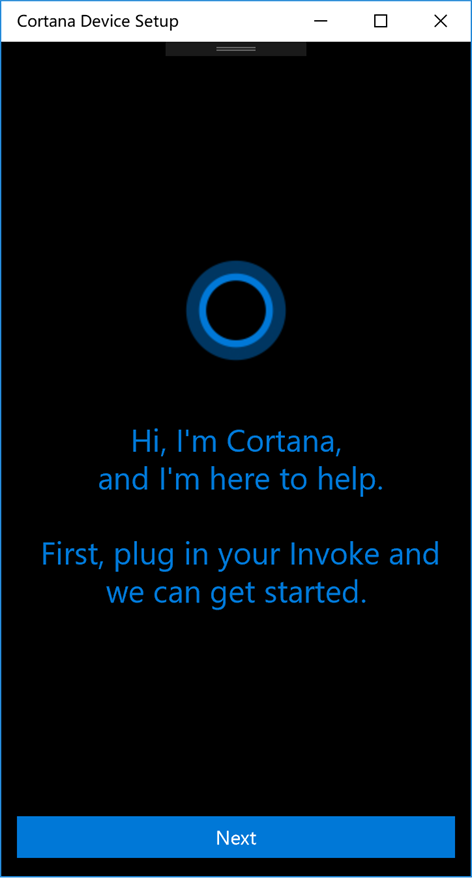 Cortana Device Setup Screenshots 1