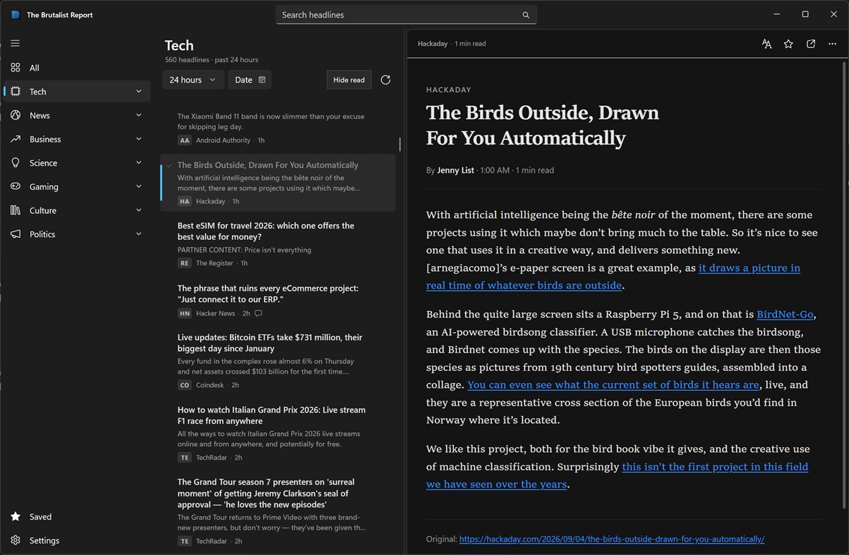 #1. Brutalist Report (Windows) By: GravityFish LLC