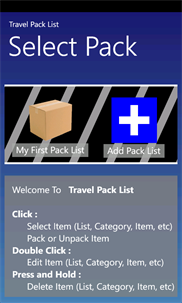 Travel Pack List screenshot 1
