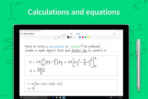 Screenshot: Write editable equations