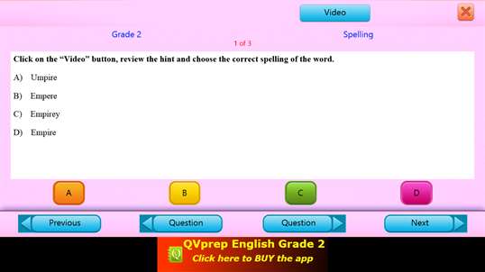 QVprep Lite Learn English Grade 2 screenshot 2