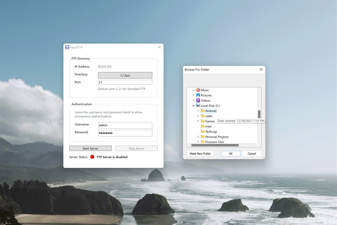 #3. Rapid FTP Server (Windows) Por: EvlarSoft LLC