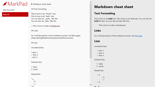 MarkPad screenshot 1