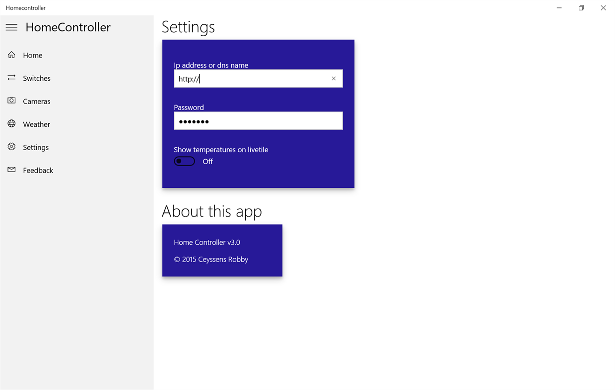 #1. Homecontroller (Windows) 由: Robby Ceyssens