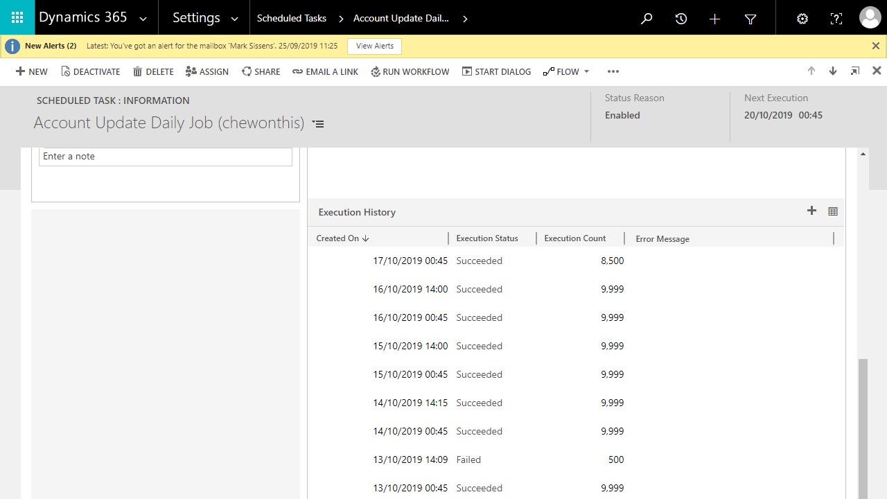 Snapshot 3 of Automated Task Scheduler for D365