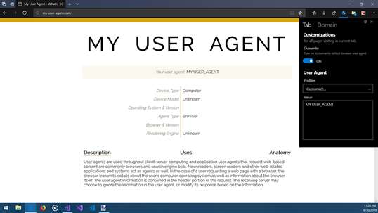 User Agents for Microsoft Edge screenshot 4
