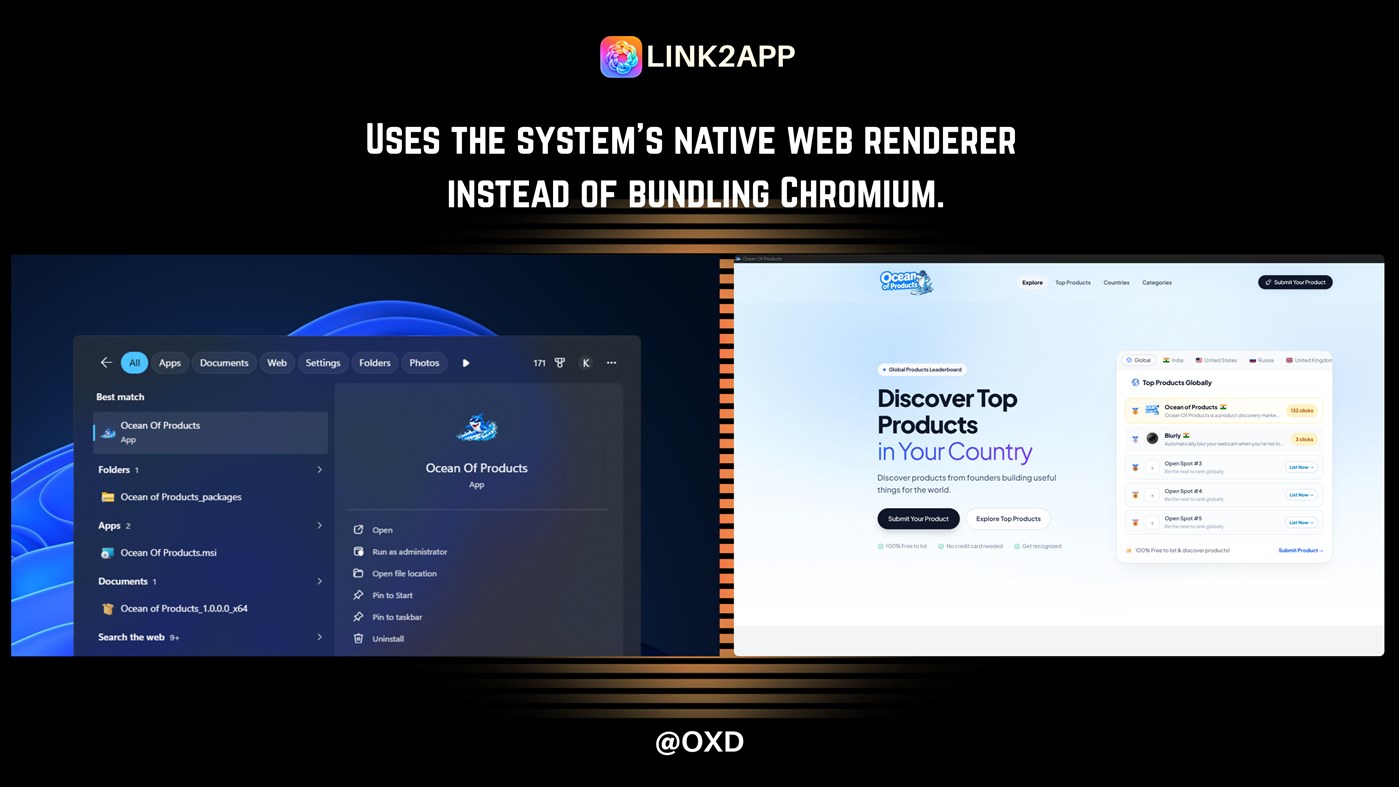 #3. Link2App (Windows) di: OXD