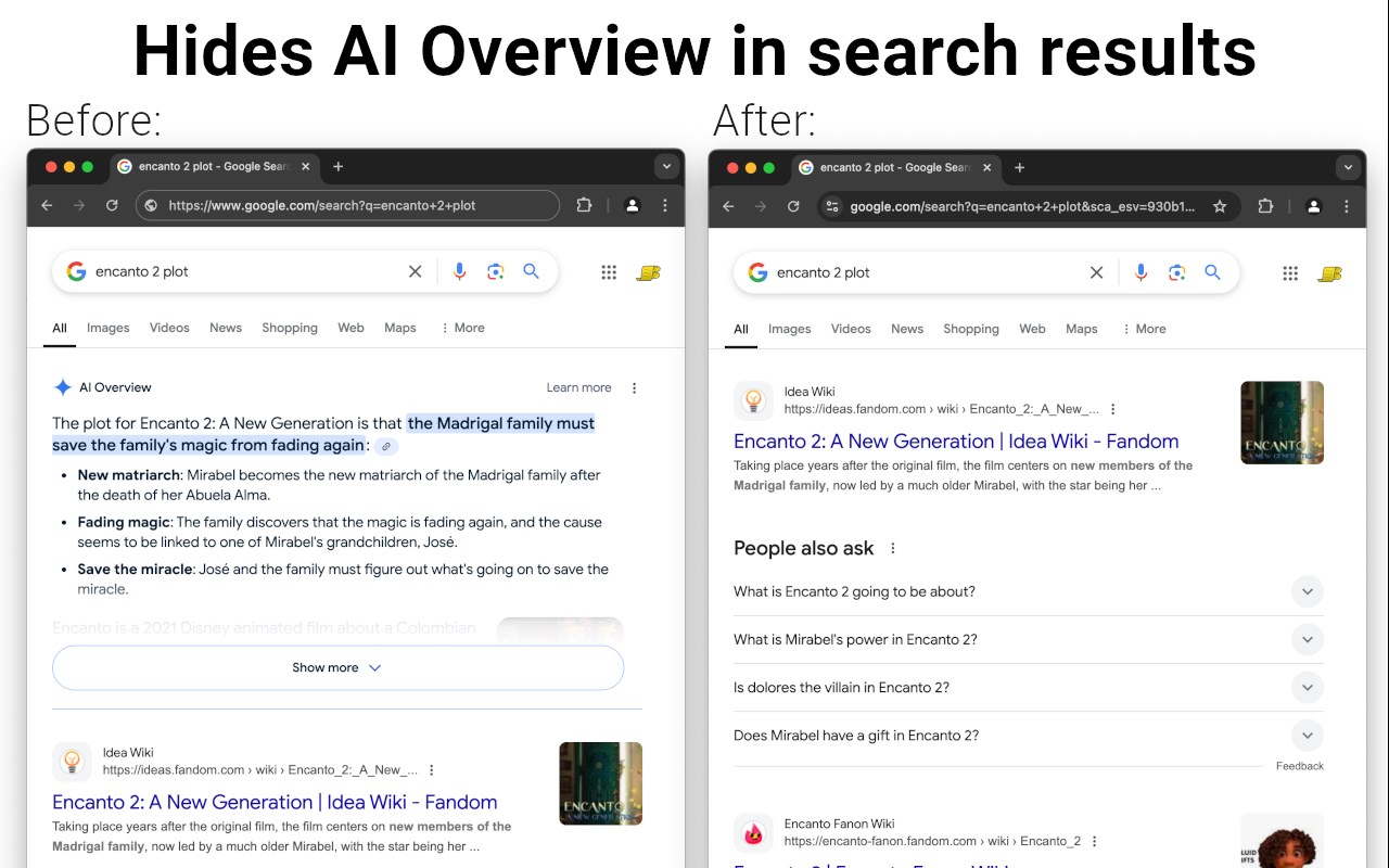 AI Overview Hider for Google