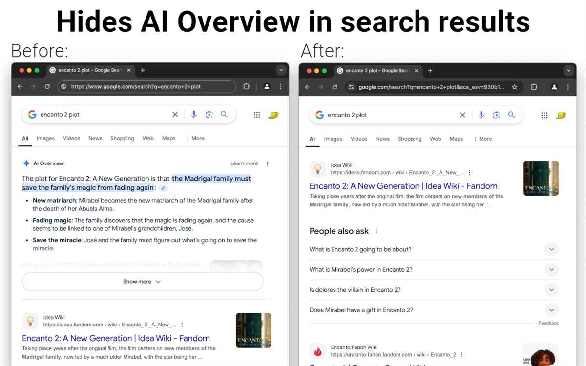AI Overview Hider for Google