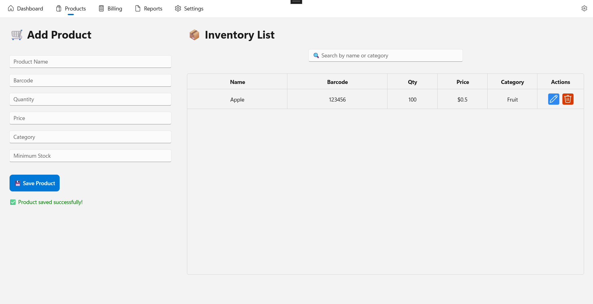 Inventory System screenshot