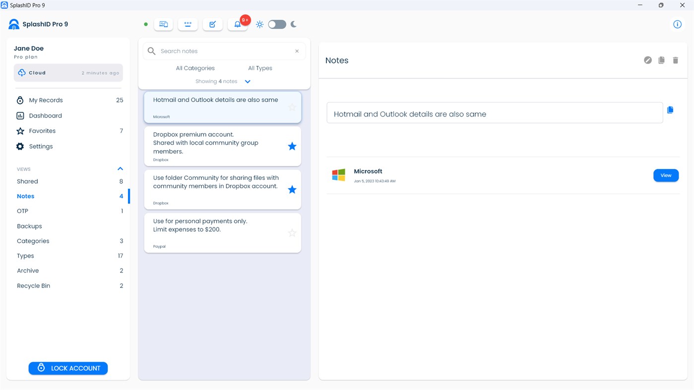 #9. SplashID Pro 9 (Windows) By: SplashData Inc.