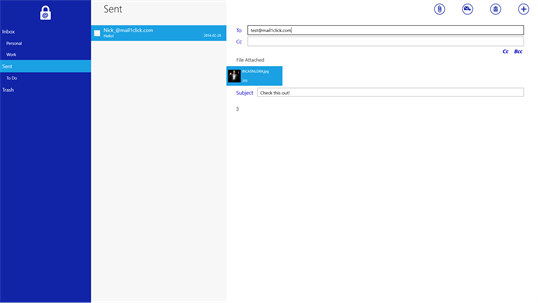 Mail1Click Windows 8 screenshot 4
