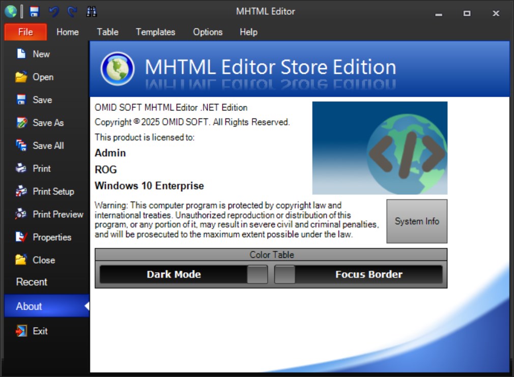 MHTML Editor screenshot