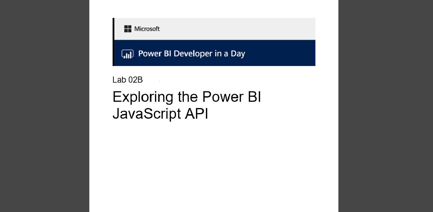 Snapshot 3 of Power BI for Developers: 1-Day Workshop