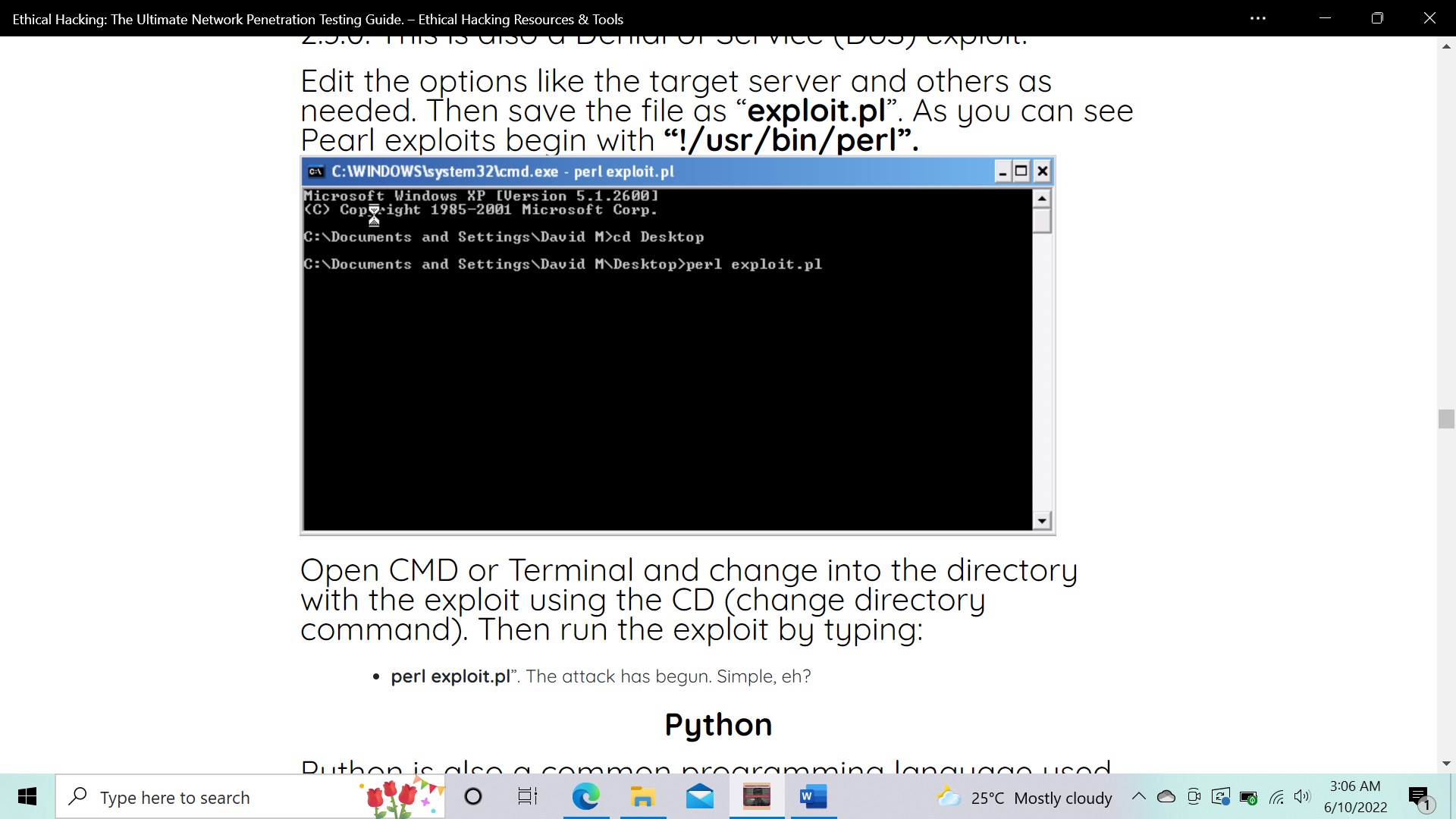 ethical hacking windows