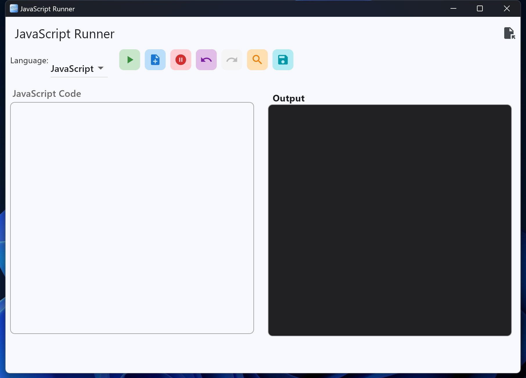 Node.js/JavaScript Runner screenshot