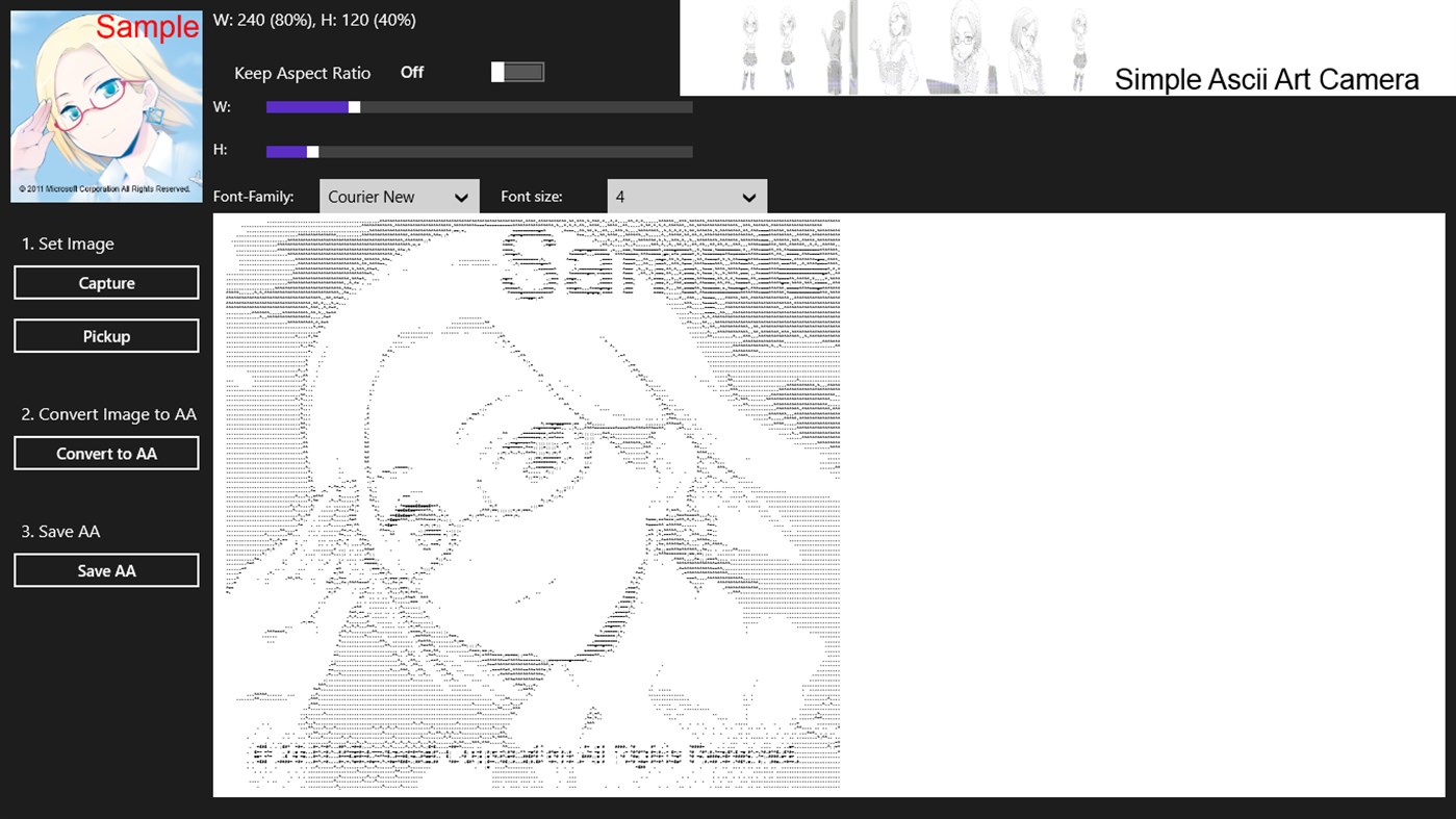 #2. Simple Ascii Art Camera (Windows) Oleh: ‪akihiro-i.net‬