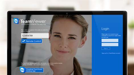 Screenshot: Start a remote control session by entering your partner's ID.