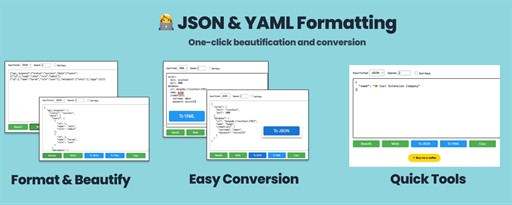 JSON & YAML Formatter marquee promo image