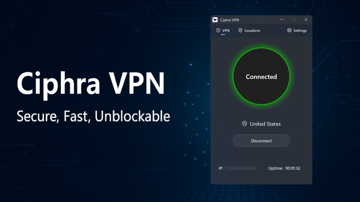Ciphra VPN - secure, fast, unblockable screenshot