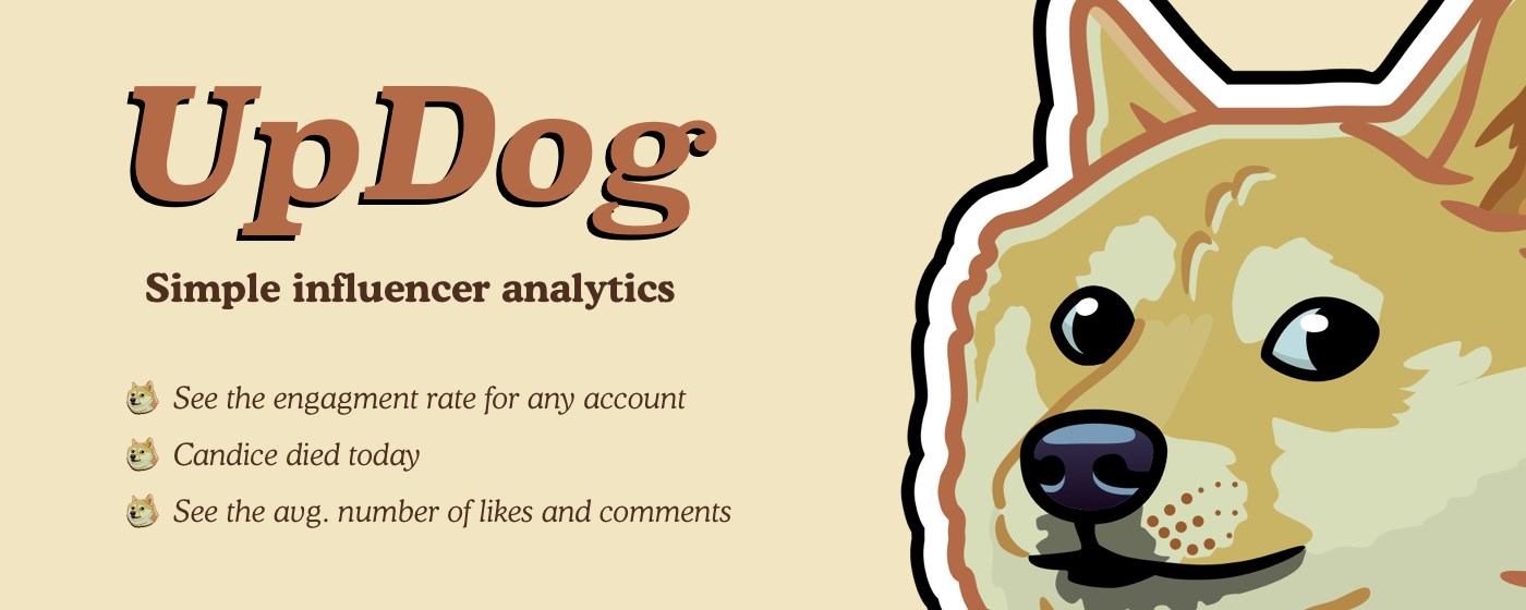 UpDog TikTok & Instagram Engagement Analytics marquee promo image