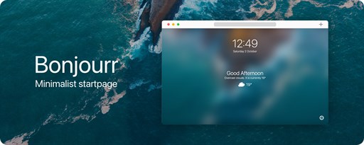 Bonjourr · Minimalist Startpage marquee promo image