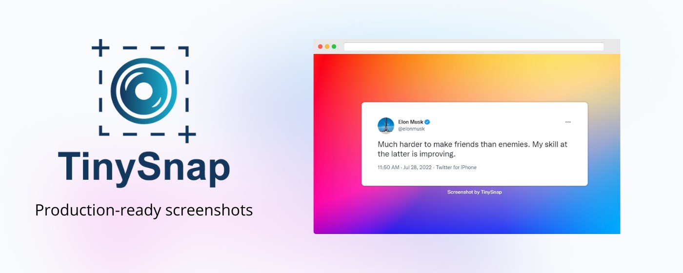 TinySnap (Production-ready Screenshot Tool) marquee promo image