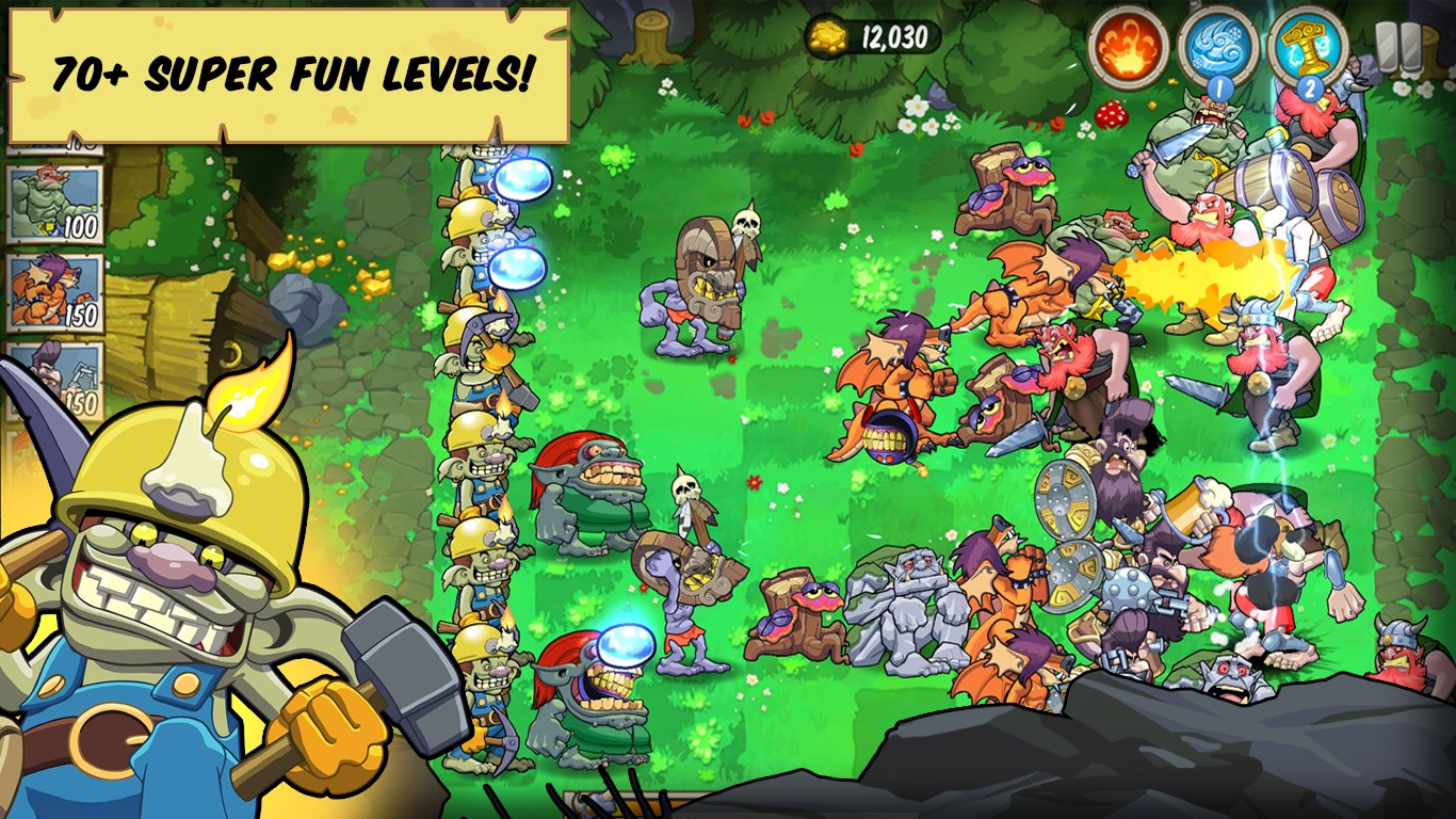 Screenshot: More than 70 levels in campaign plus hundreds more in Valhalla mode.