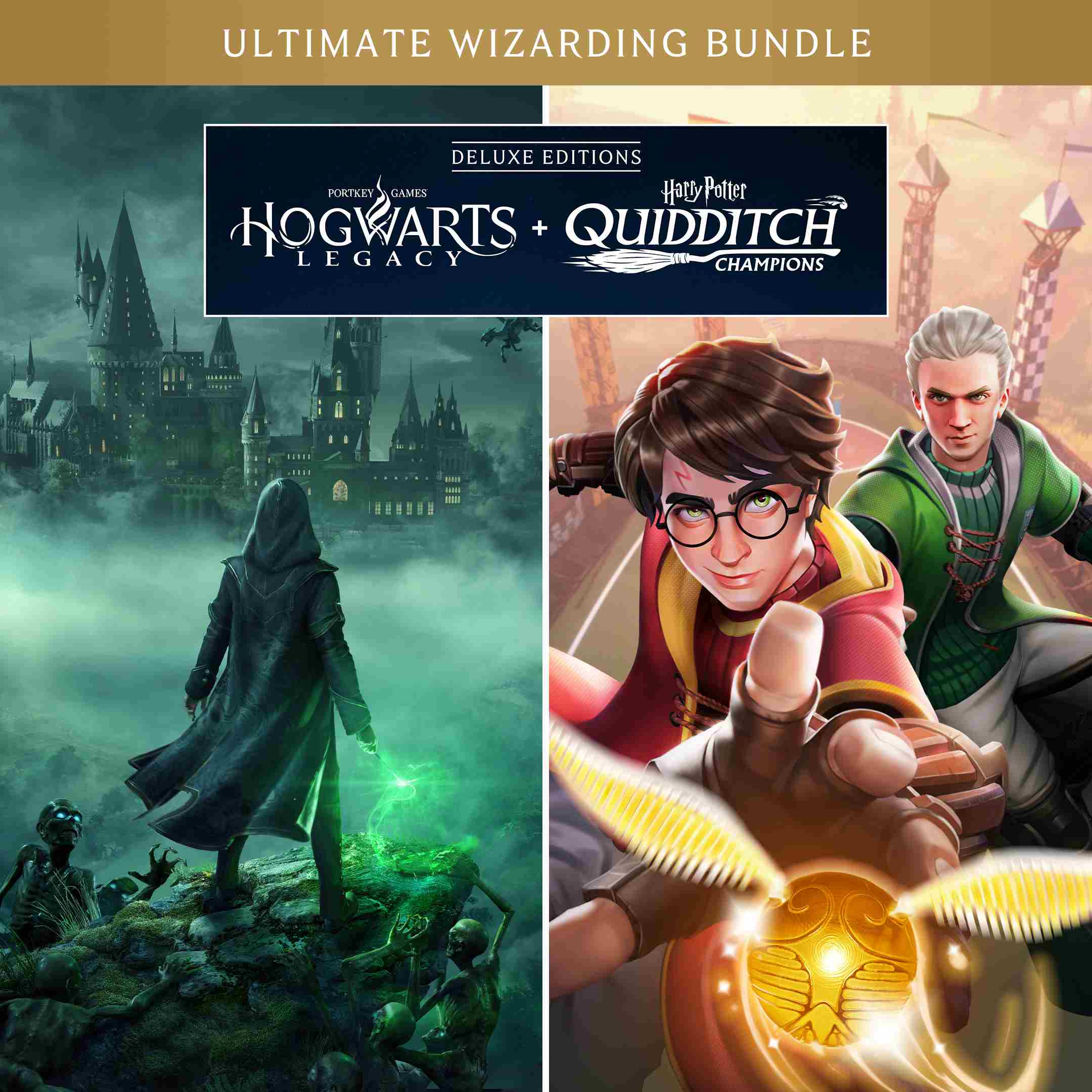 Pacote Edição Deluxe Hogwarts Legacy + Harry Potter: Campeões do Quadribol