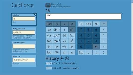 CalcForce screenshot 1