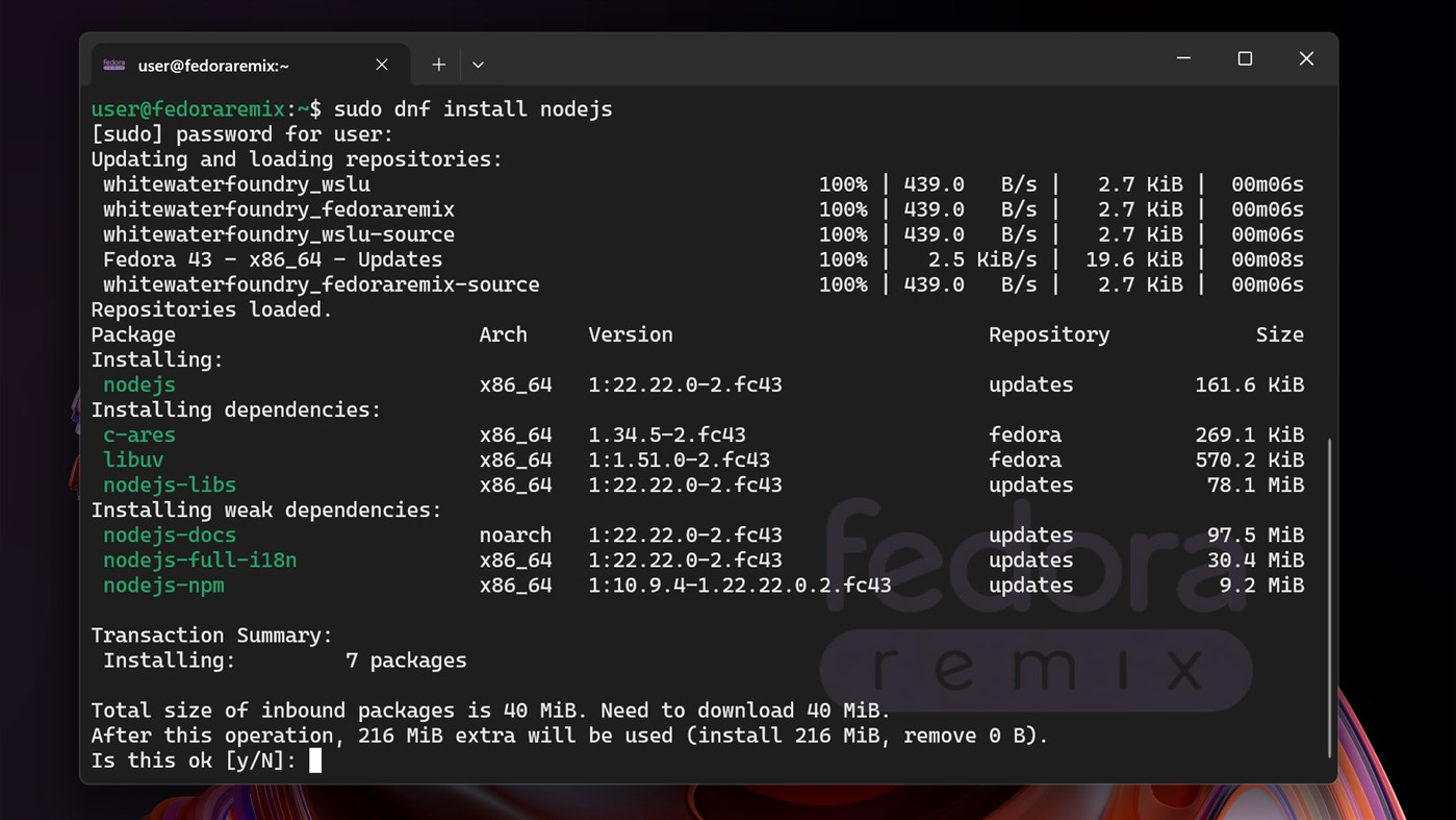 #1. Fedora Remix for WSL (Windows) Oleh: Whitewater Foundry