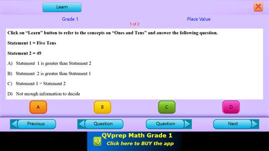 QVprep Lite Learn Math Grade 1 screenshot 2
