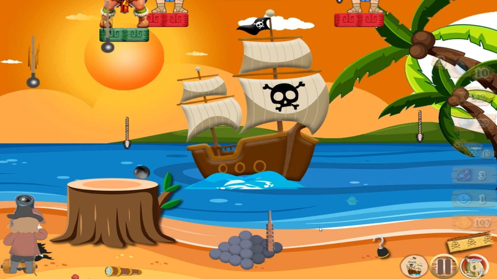 Pirates and Aztecs. Screenshot